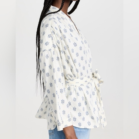 Xirena paisley print Wrap long sleeves Top - Picture 4 of 15